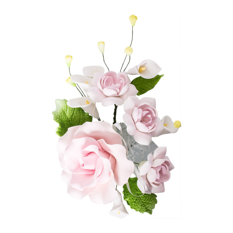 Redman Gum Paste Flower 4 Roses Pink 12X15Cm - 4 Pc