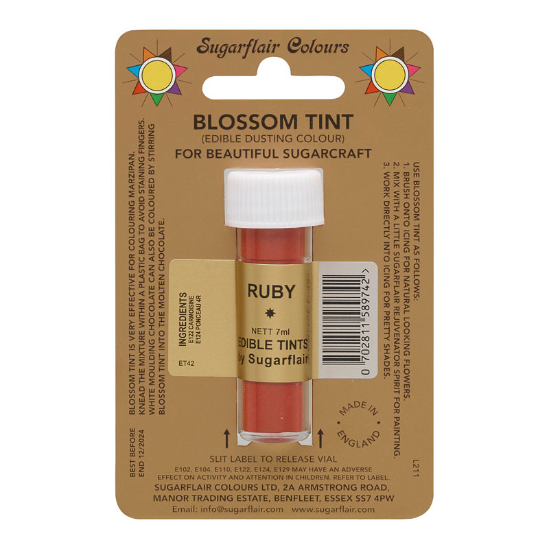 Sugarflair Tint Color Dusting Powder - Ruby D117  -  7Ml