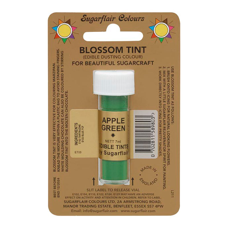 Sugarflair Tint Color Dusting Powder - Apple Green D123  -  7Ml