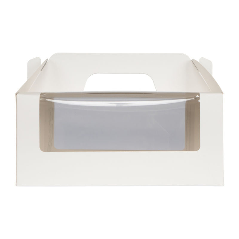 Redman Cake Box Plain White Window/Handle 9X6X4"  - 5Pcs