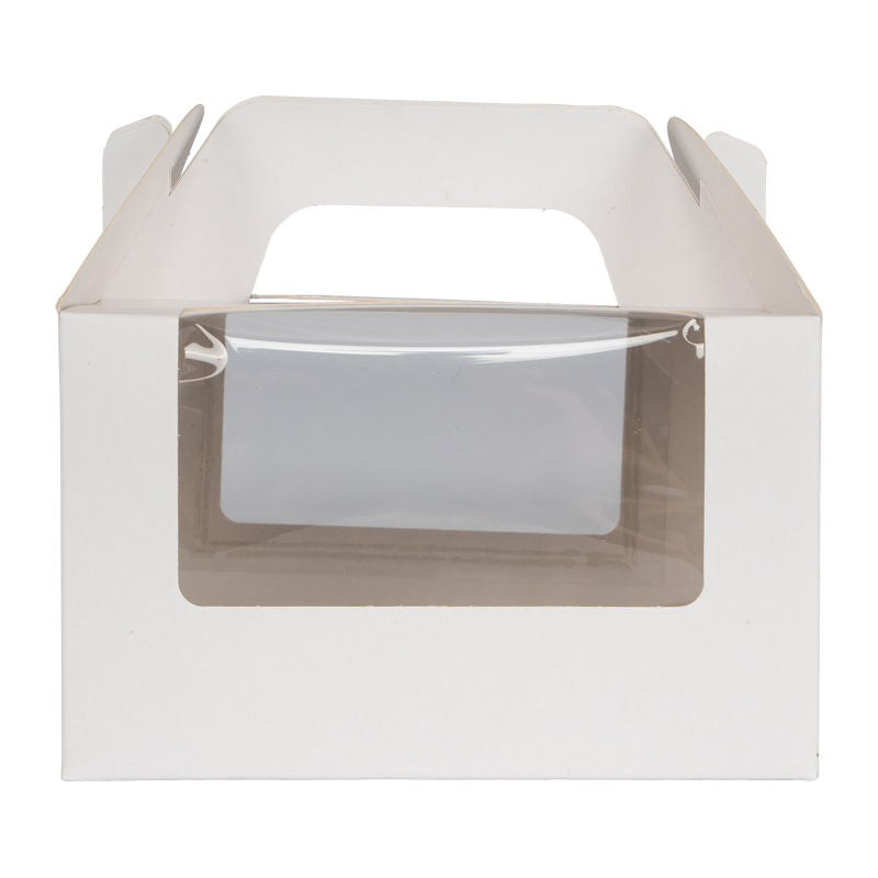 Redman Cake Box Plain White Window/Handle6.5X6.5X4H  - 5Pcs