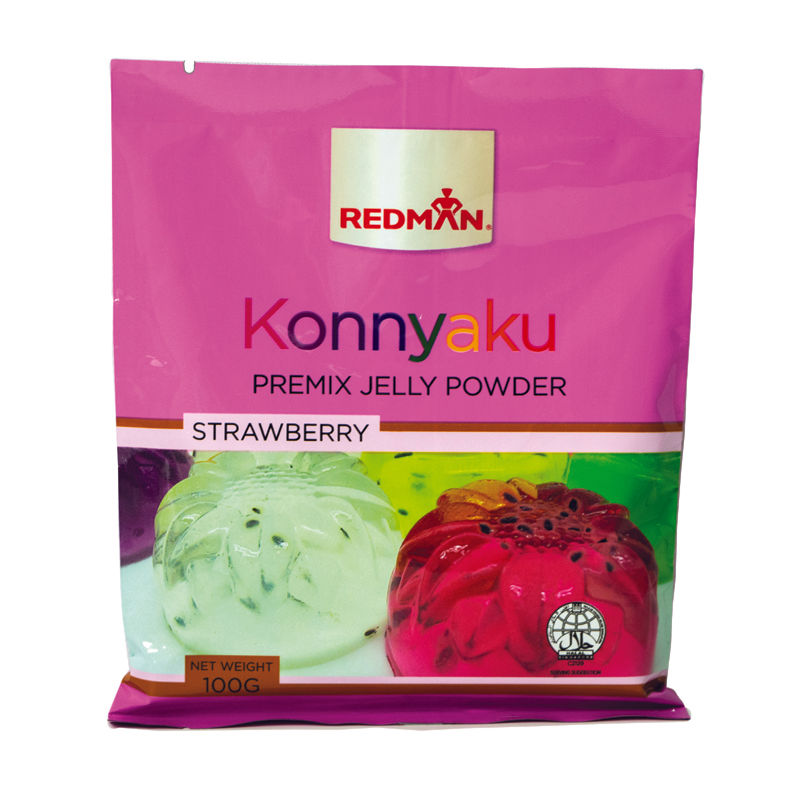 Redman Konnyaku Premix Jelly Powder Strawberry  - 100 G
