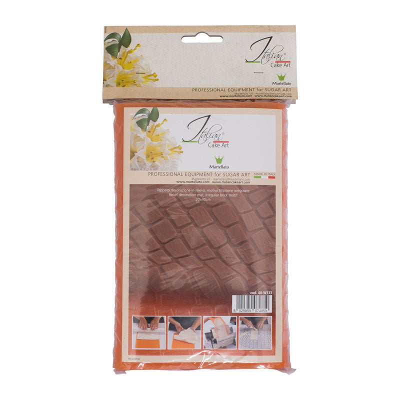 Martellato Silicone Mat Irregular Brick Motif 40X20Cm  - 1 Pc