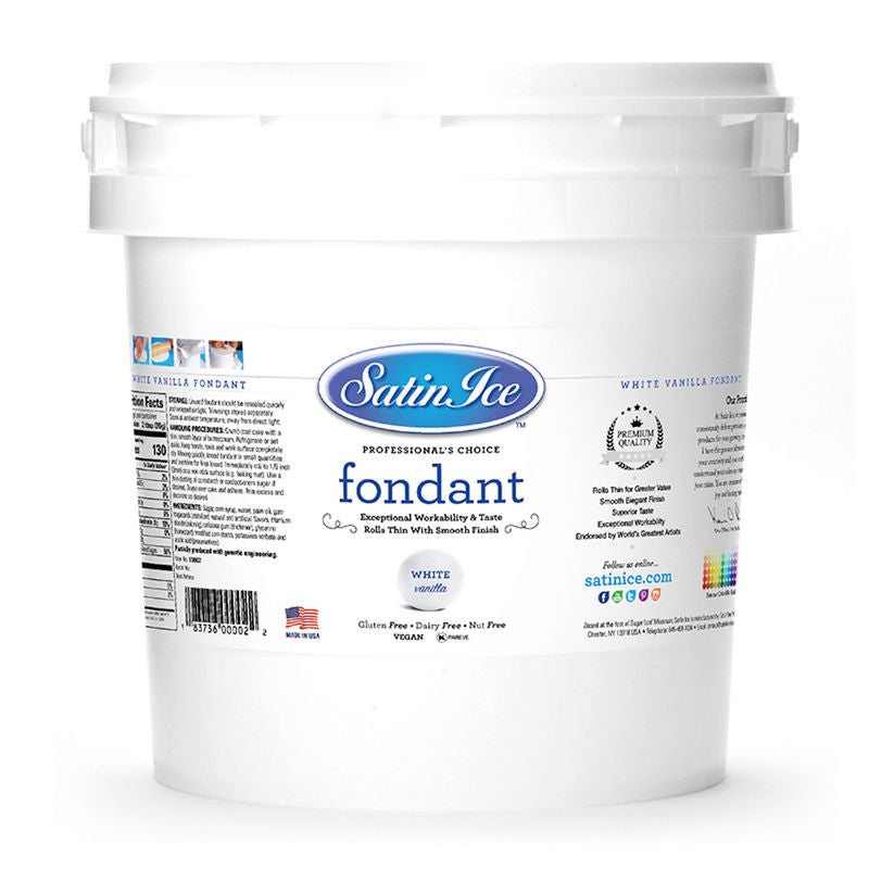 Satin Ice White Rolled Fondant Vanilia  - 10Kg