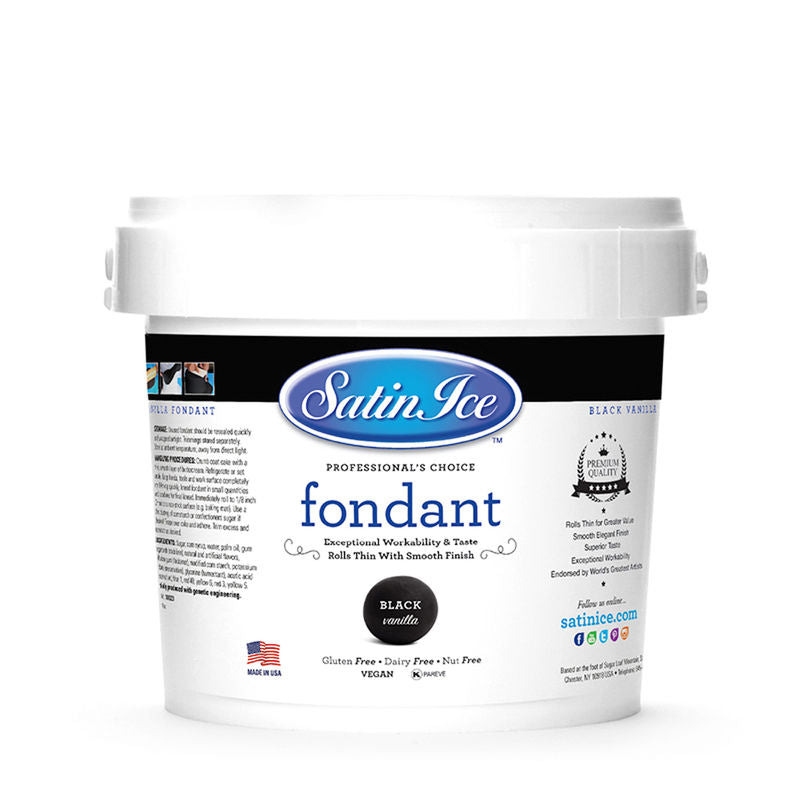 Satin Ice Black Rolled Fondant Vanilla  - 5 Kg