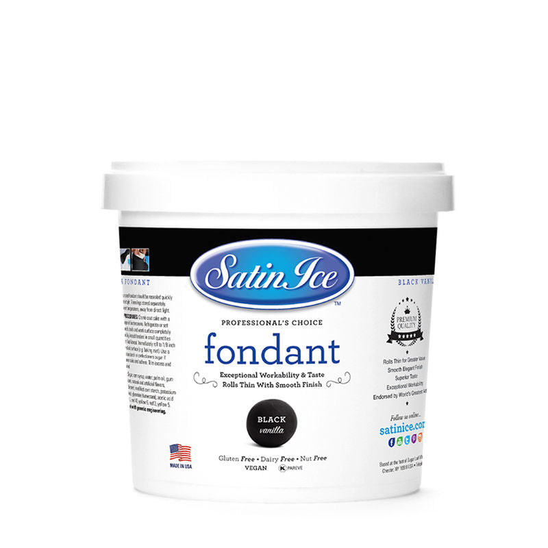 Satin Ice Black Rolled Fondant Vanilla  -  1Kg