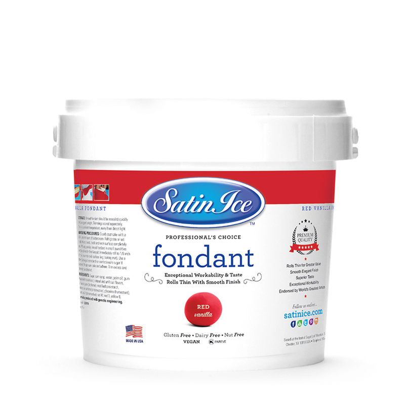Satin Ice Red Rolled Fondant Vanilla  - 5 Kg