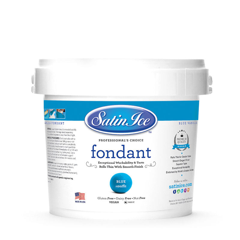 Satin Ice Blue Rolled Fondant Vanilla  - 5 Kg