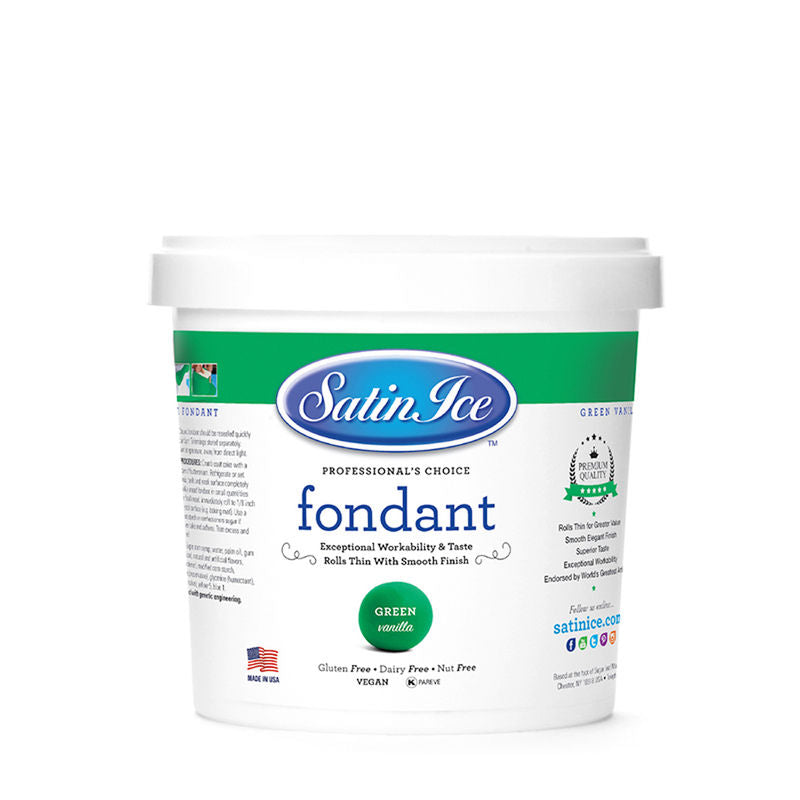 Satin Ice Green Rolled Fondant Vanilla - 0.91 Kg