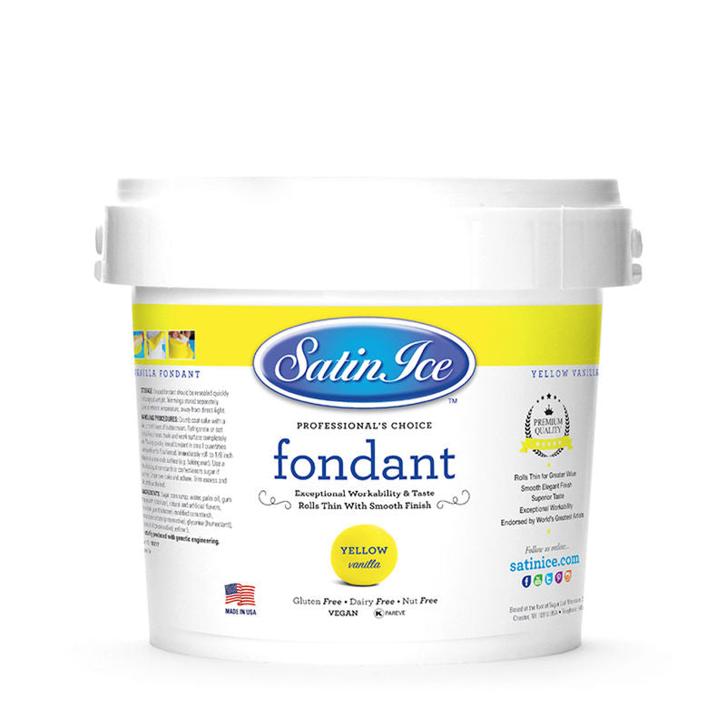 Satin Ice Yellow Rolled Fondant Vanilla  - 5 Kg