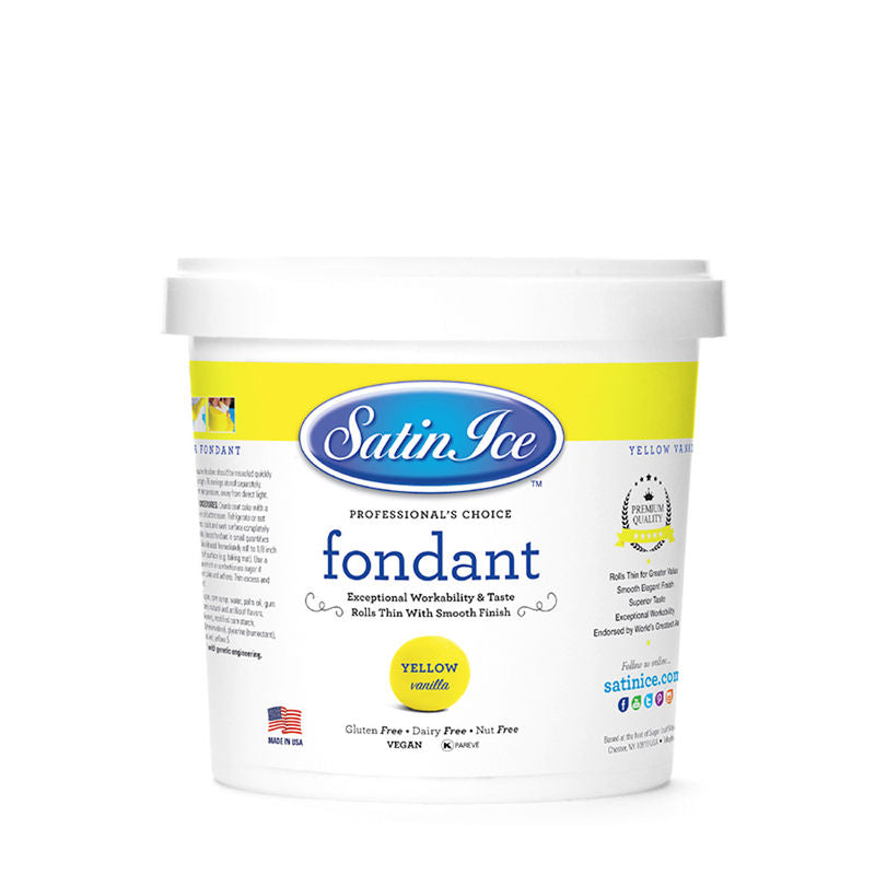 Satin Ice Yellow Rolled Fondant Vanilla  -  1Kg