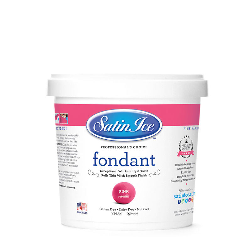 Satin Ice Pink Rolled Fondant Vanilla  -  1Kg