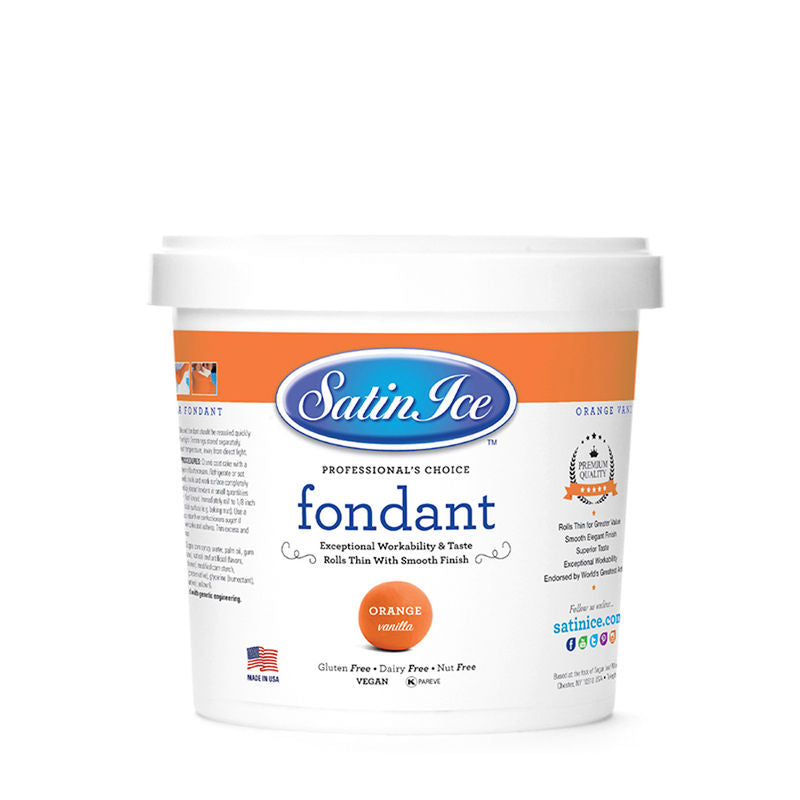 Satin Ice Orange Rolled Fondant Vanilla  -  1Kg