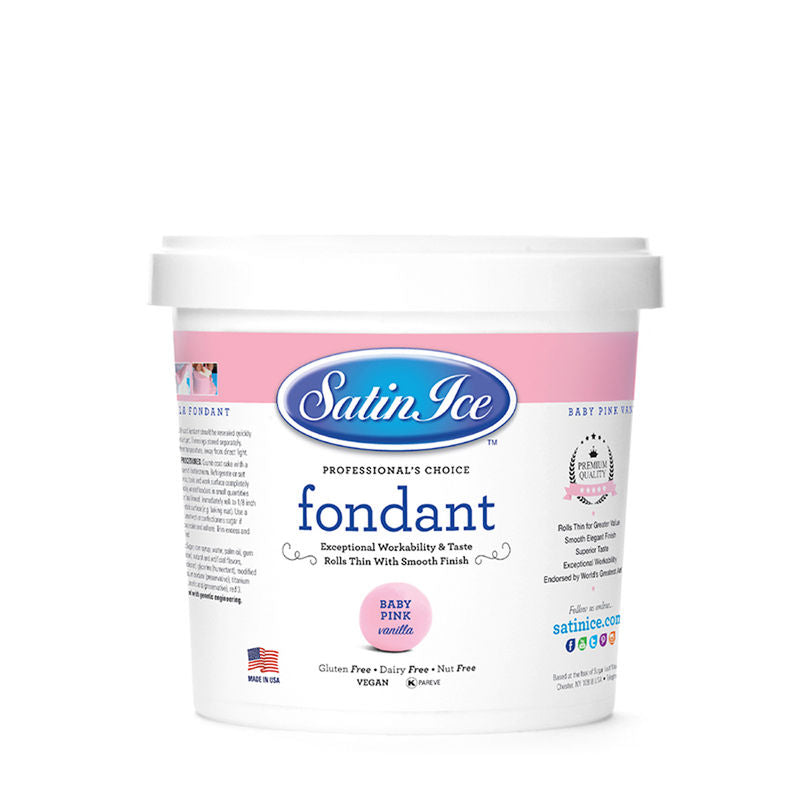 Satin Ice Baby Pink Rolled Fondant Vanilla - 0.91 Kg