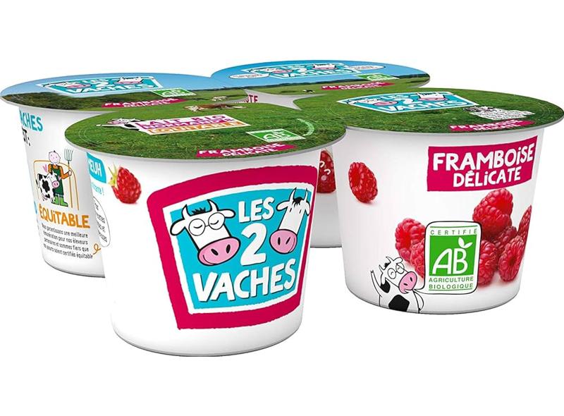 Les 2 Vaches Raspberry Yogurt  - 115 G