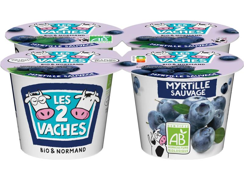 Les 2 Vaches Blueberry Yogurt  - 115 G