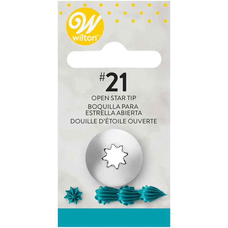 Wilton Piping Tip Open Star #21 Carded -1 Pc