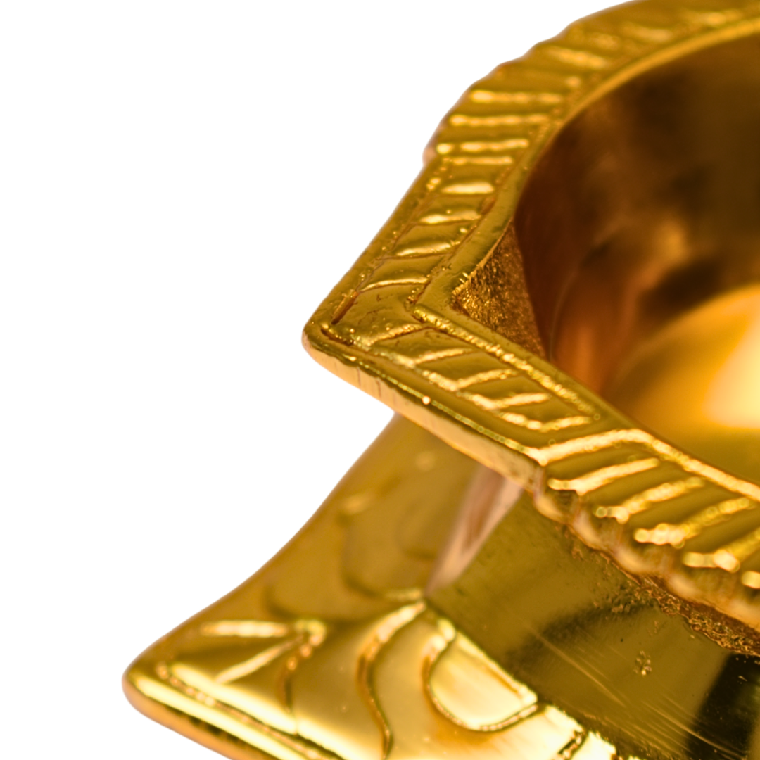 Authentic Gold Plated Brass Astalakshmi Diya - 600 g