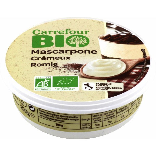 Carrefour Org Creamy Mascarpone Cheese  - 250 G