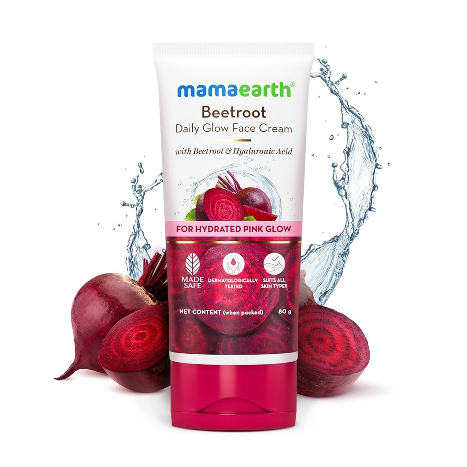 Mamaearth Beetroot Daily Glow Face Cream With Beetroot & Hyaluronic Acid (Certified ORGANIC) - 80 g