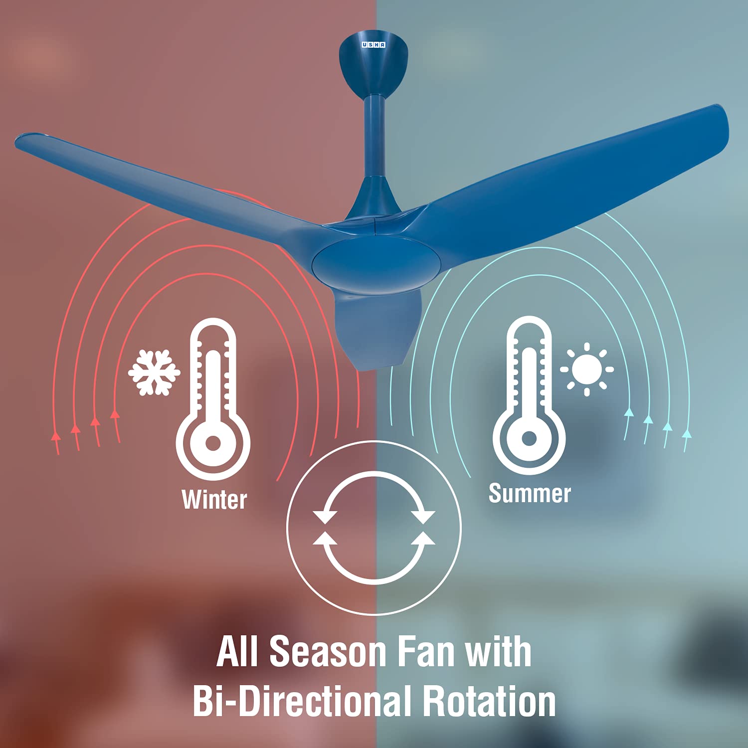 USHA Heleous BLDC 1220mm Imperial Blue Ceiling Fan - 1 Pc