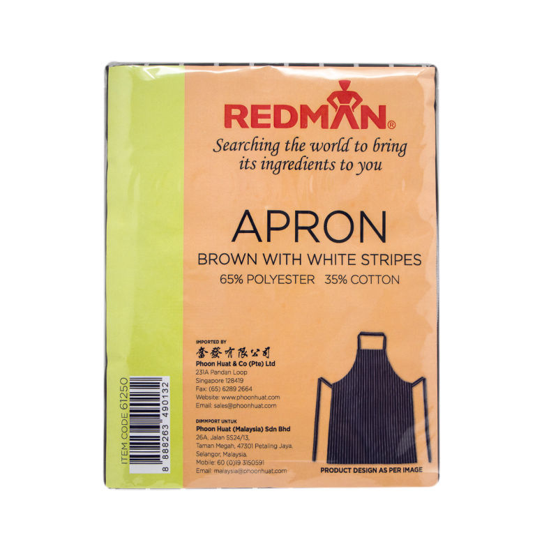 Redman White Strips Brown Cotton Apron  - 1 Pc