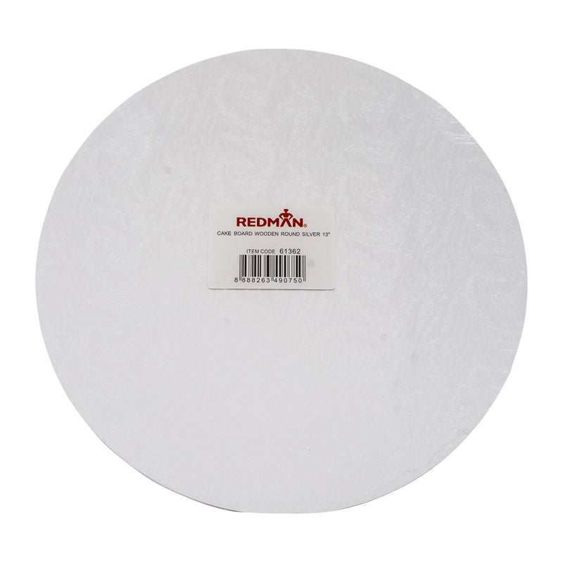 Redman Wooden Cakeboard Rd Silver  -  13"