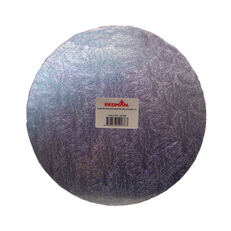 Redman Wooden Cakeboard Rd Silver  -  14"