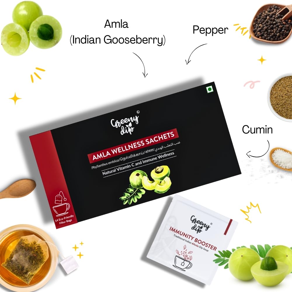 Greeny Dip Soup Amla Wellness Sachets (14-Day Pack) - 1 Box