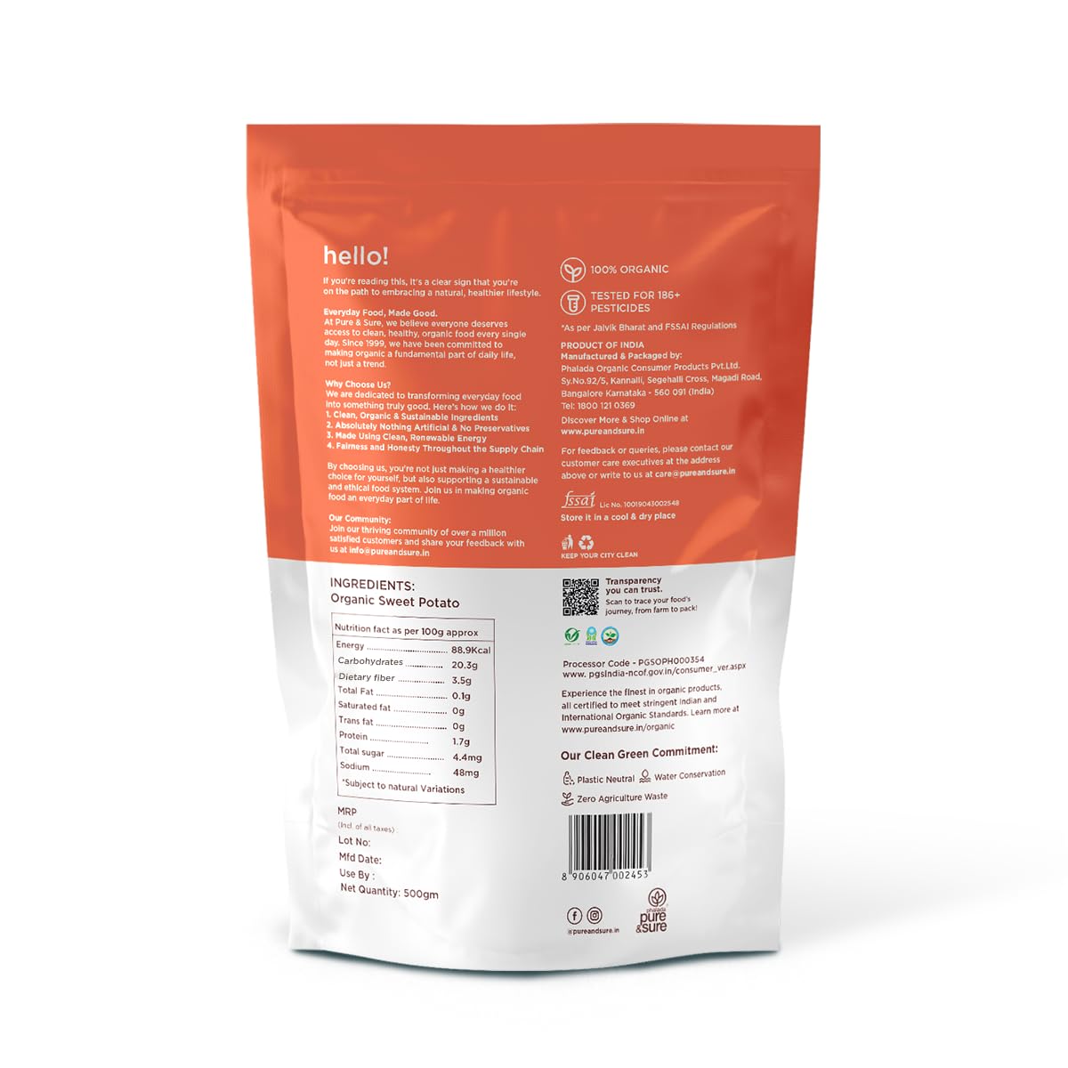Phalada Pure & Sure Organic Sweet Potato Flour - 500 g