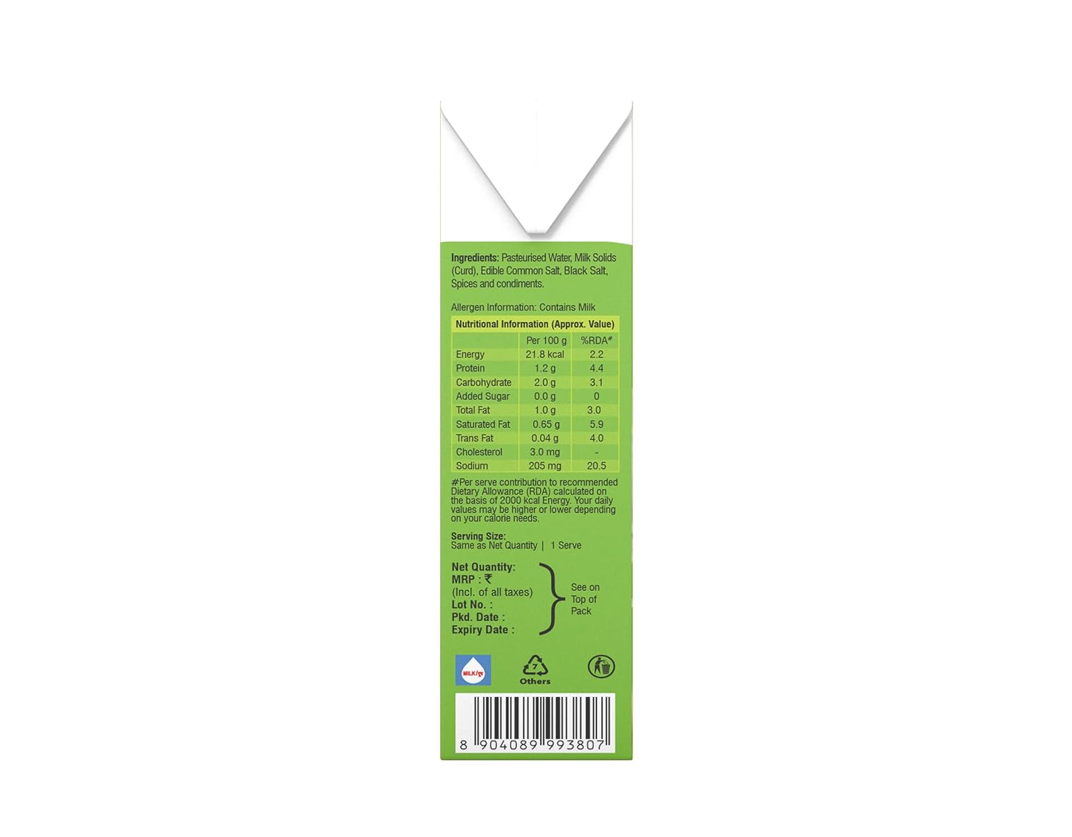 Heritage A-One Buttermilk - 180 ml