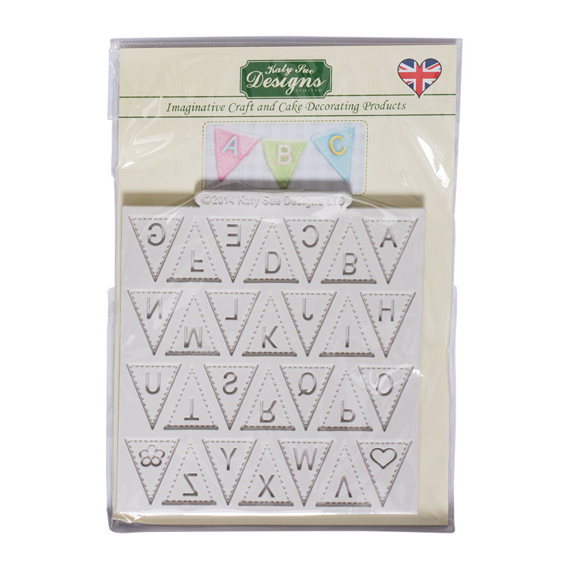 Katy Sue Bunting Alphabet Silicone Mould Dm15  - 1 Pc