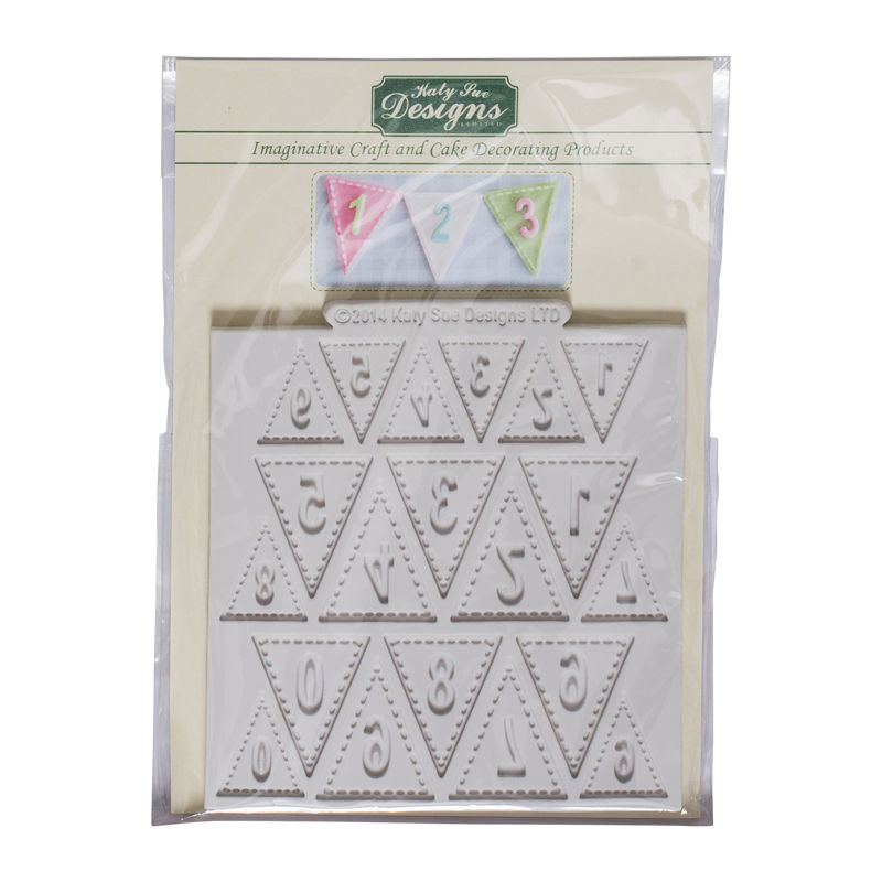Katy Sue Bunting Number Silicone Mould Dm16  - 1 Pc