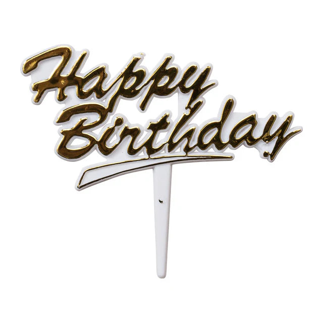Redman Happy Birthday Tag (Gold-White)  - 5 Pcs