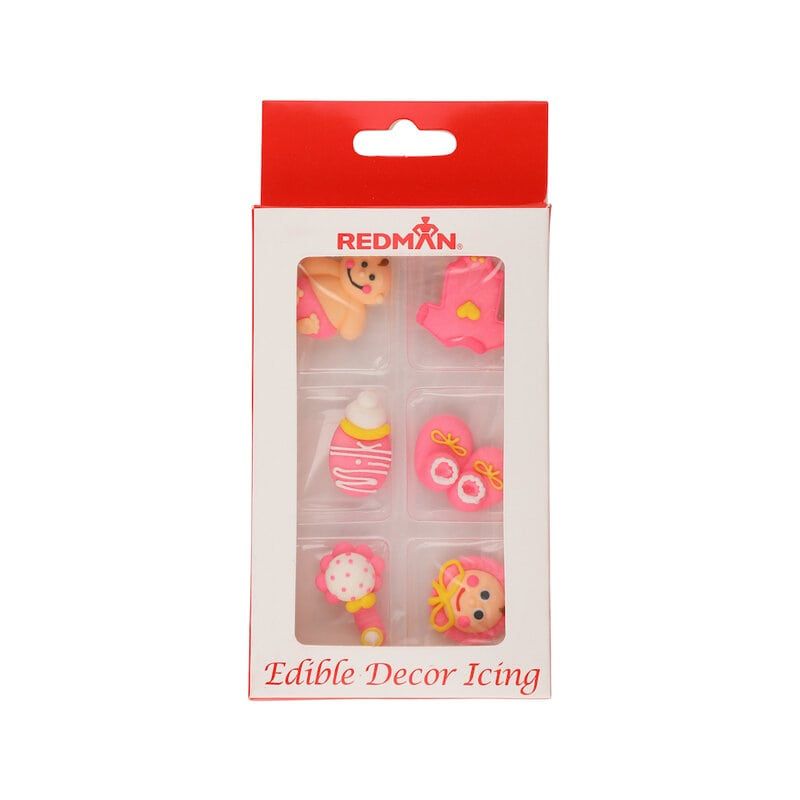 Redman Icing Decor- Christening  - Pink
