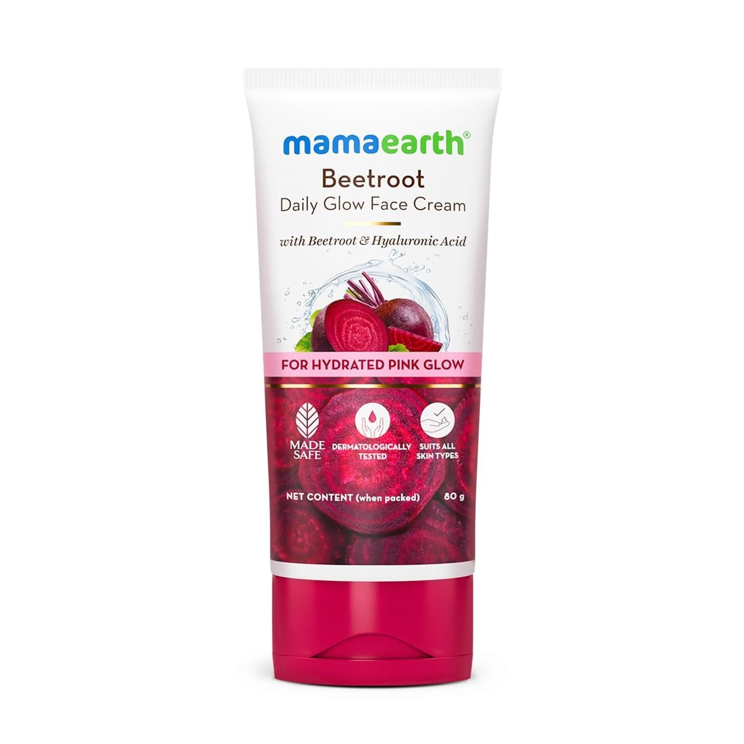 Mamaearth Beetroot Daily Glow Face Cream With Beetroot & Hyaluronic Acid (Certified ORGANIC) - 80 g
