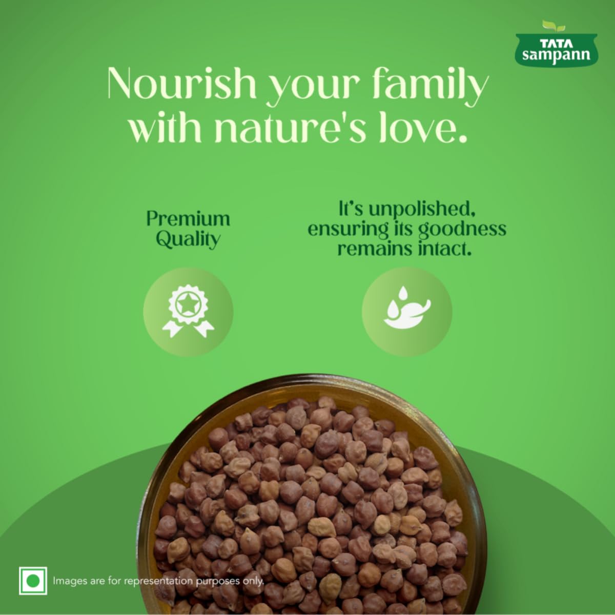 Tata Sampann Unpolished Kala (Black) Chana - 1 kg