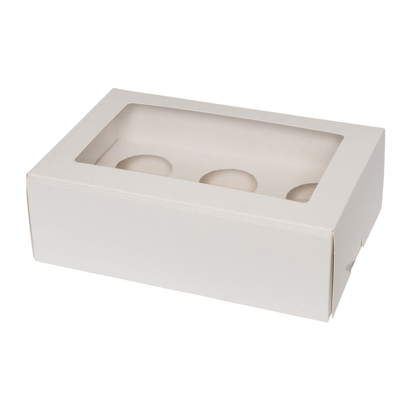 Redman Cupcake Box 6'S Plain 9.25X6.25X3H"  - 5 Pcs