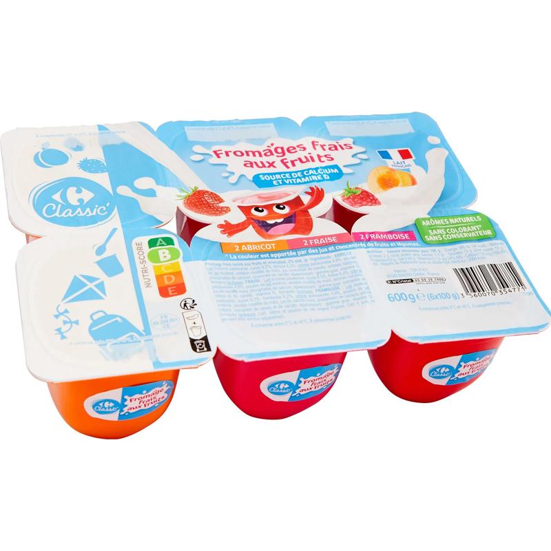 Carrefour Fresh Cheese Fruits Yogurt  - 100 G