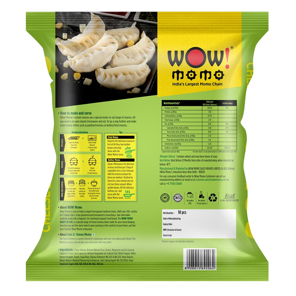 WOW MOMO Corn & Cheese Momos - 240 g