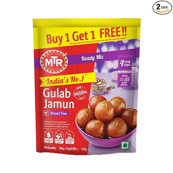 MTR Gulab Jamun Mix (Buy 1 Get 1) - 2*160 g + 15 g Extra