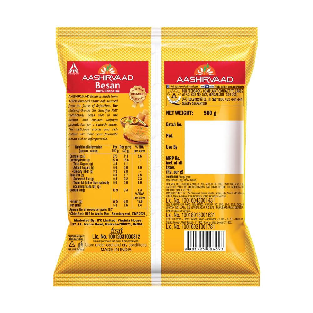 Aashirvaad 100% Bikaneri Chana Dal Besan Flour - 500 g