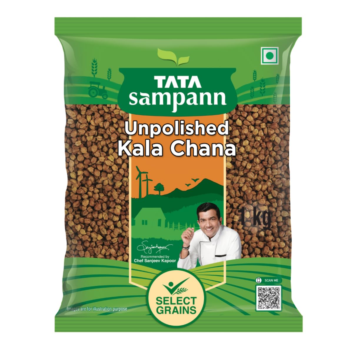 Tata Sampann Unpolished Kala (Black) Chana - 1 kg