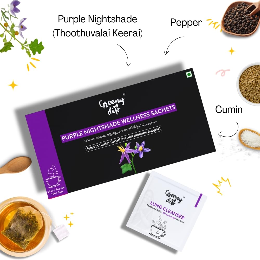 Greeny Dip Soup Purple Nightshade Wellness Sachets (14-Day Pack) - 1 Box
