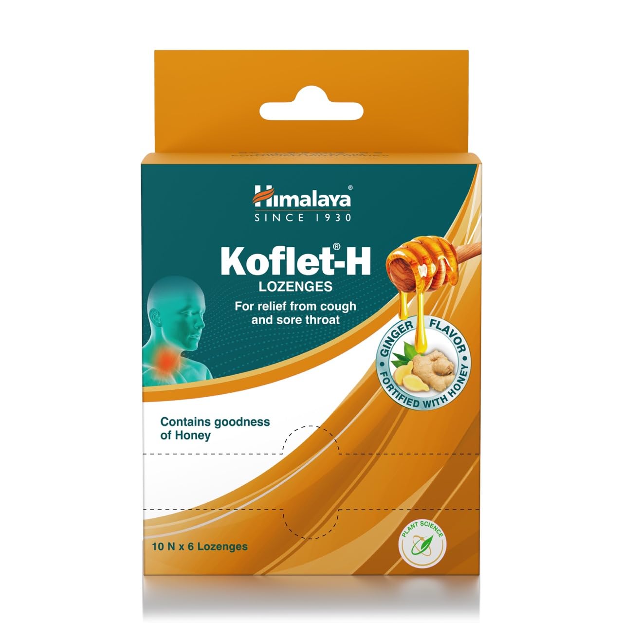 Himalaya Koflet-H Lozenges Ginger Flavor - 10 x 6 Lozenges