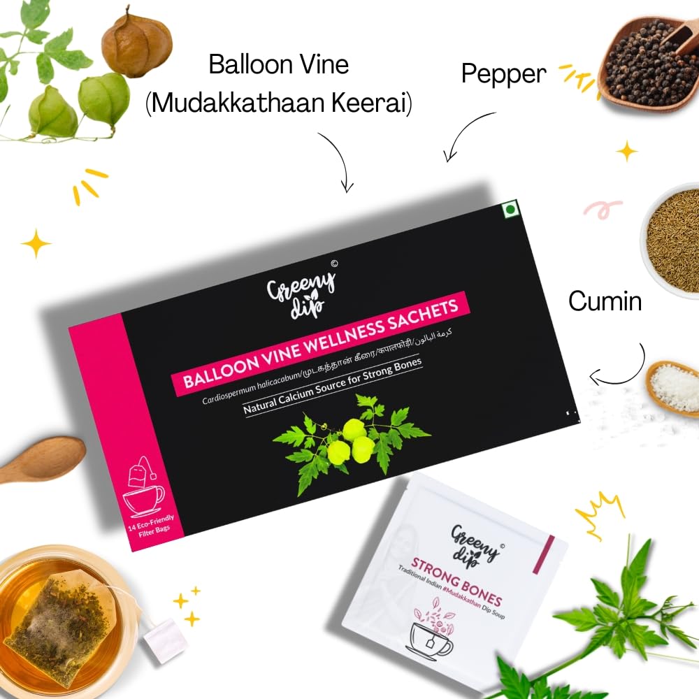 Greeny Dip Soup Balloon Vine Wellness Sachets (14-Day Pack) - 1 Box