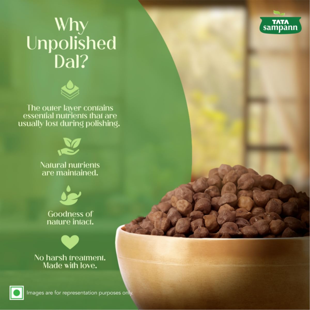 Tata Sampann Unpolished Kala (Black) Chana - 1 kg