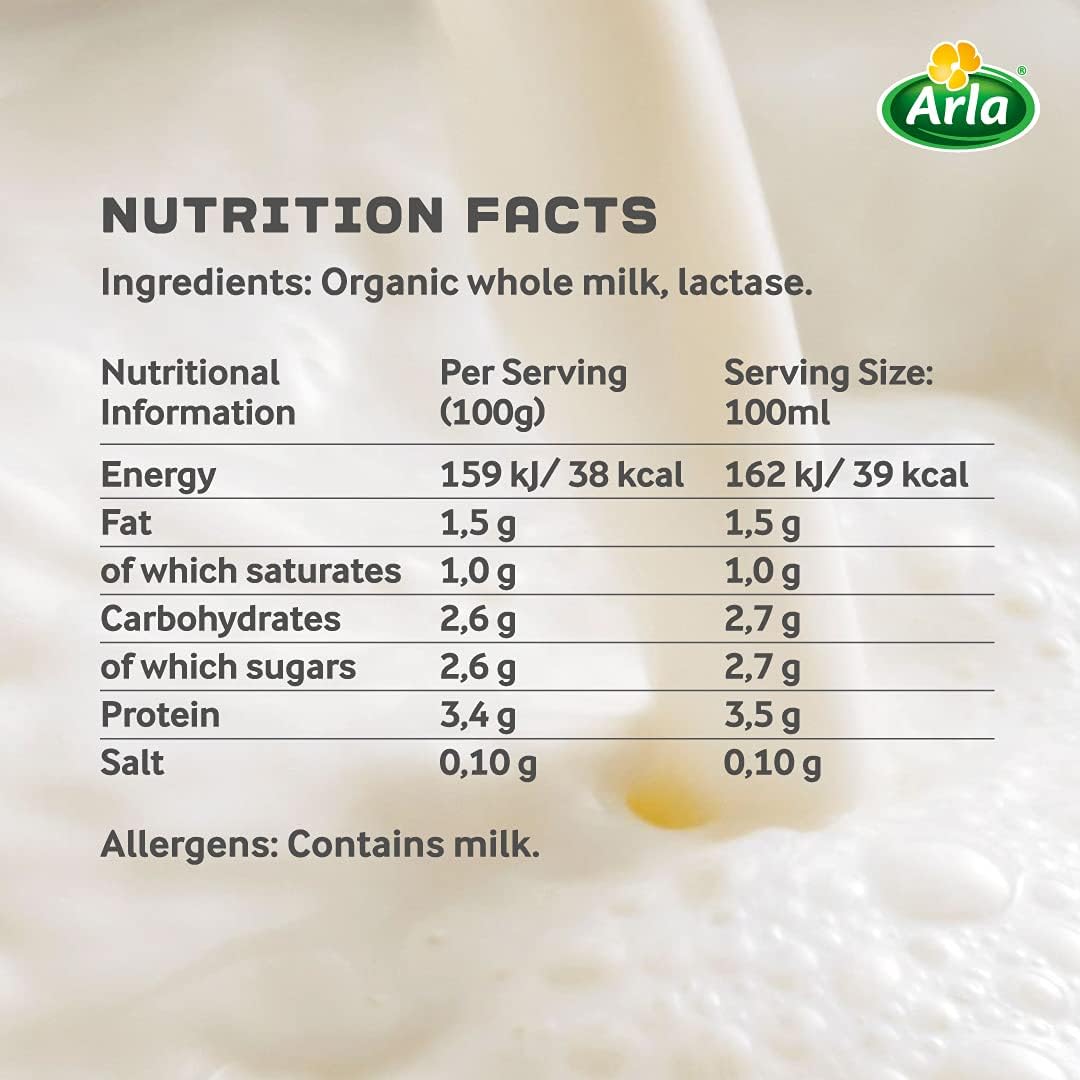 Arla Organic Fresh Low Fat Milk - 900 ml (Chilled)