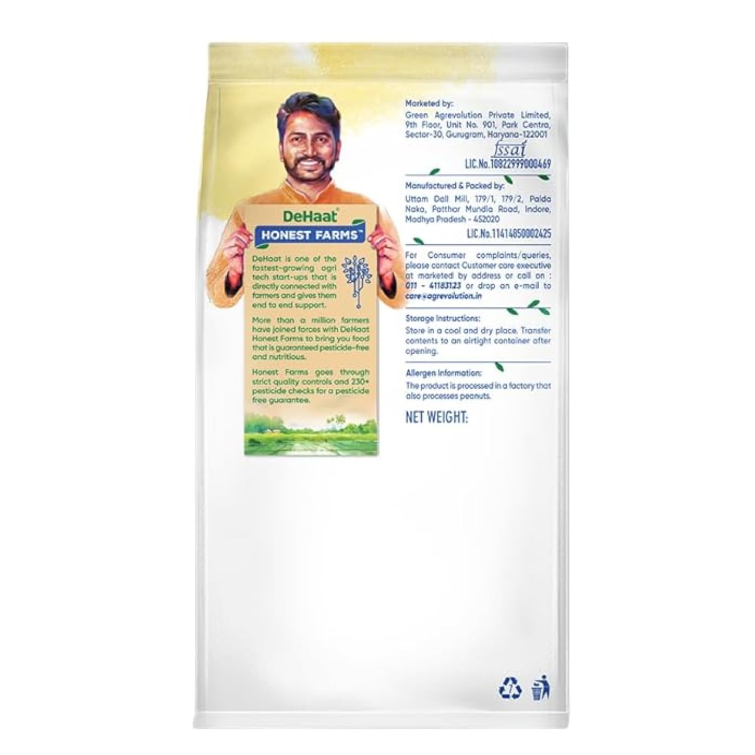 DeHaat Honest Farms Pesticide Free Unpolished Green Moong Dal -  500 g