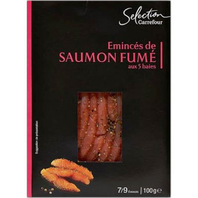 Carrefour Smoked Salmon Slices Fish  - 100 G